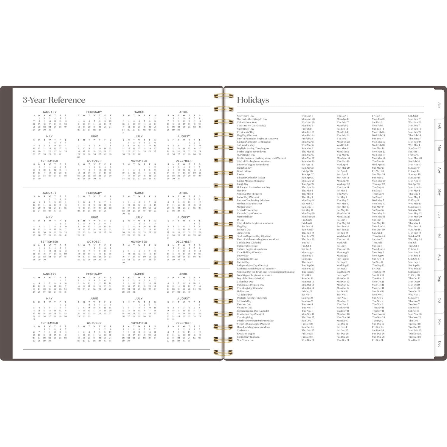 Cambridge Workstyle Weekly/Monthly Planner, 11 x 9.38, Brown/Gold Cover, 12-Month (Jan to Dec): 2025 (160690504)