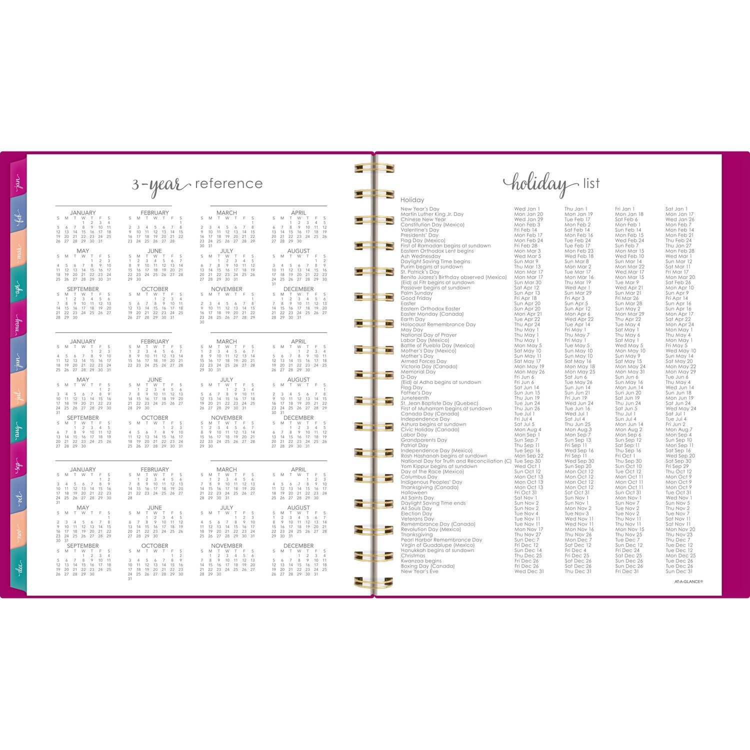 AT-A-GLANCE Harmony Weekly/Monthly Poly Planner, 8.88 x 7.69, Purple/Gold Cover, 13-Month (Jan to Jan): 2025 to 2026 (109980556)