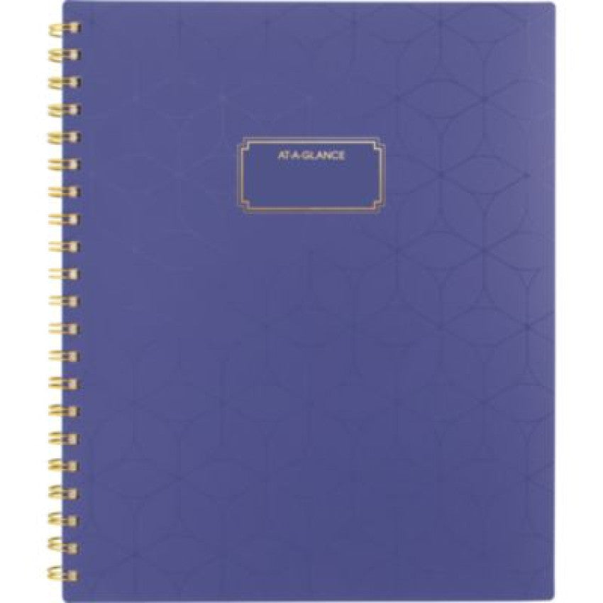 AT-A-GLANCE Badge Geo Weekly/Monthly Planner, 11 x 9.25, Purple/Gold Cover, 13-Month (Jan to Jan): 2025 to 2026 (1722G905)