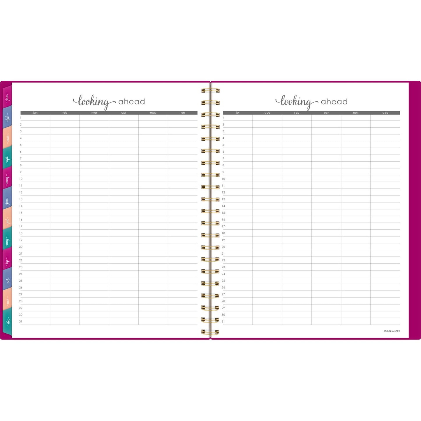 AT-A-GLANCE Harmony Weekly/Monthly Poly Planner, Weekly: Vertical Format, 11 x 9.38, Purple/Gold Cover, 13-Month (Jan to Jan): 2025-2026 (109990556)