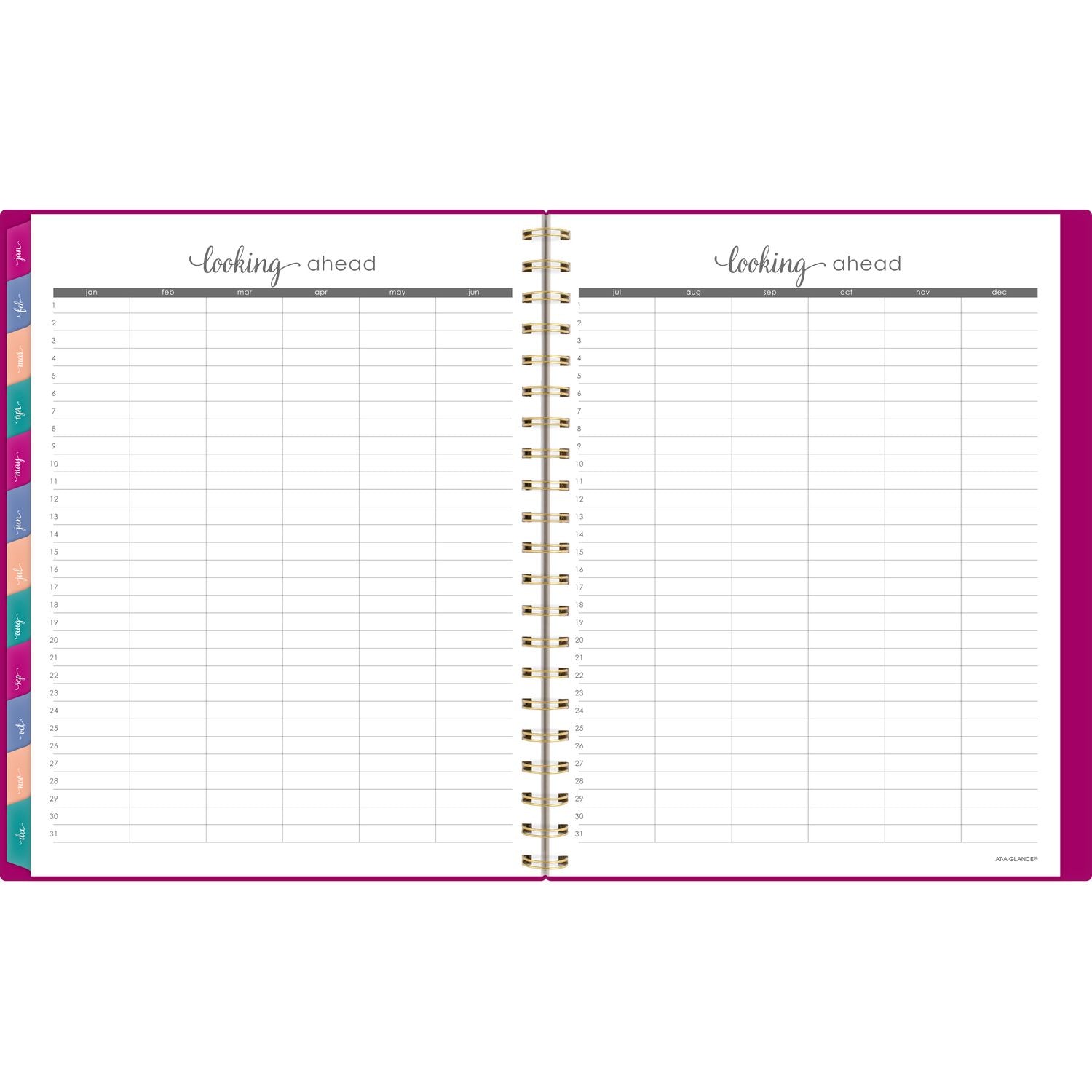 AT-A-GLANCE Harmony Weekly/Monthly Poly Planner, Weekly: Vertical Format, 11 x 9.38, Purple/Gold Cover, 13-Month (Jan to Jan): 2025-2026 (109990556)