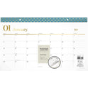 Cambridge WorkStyle Compact Monthly Desk Pad Calendar, 17.75 x 11, White Sheets, Blue/Gold Headband, 12-Month (Jan to Dec): 2025 (160670512)