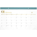 Cambridge WorkStyle Compact Monthly Desk Pad Calendar, 17.75 x 11, White Sheets, Blue/Gold Headband, 12-Month (Jan to Dec): 2025 (160670512)