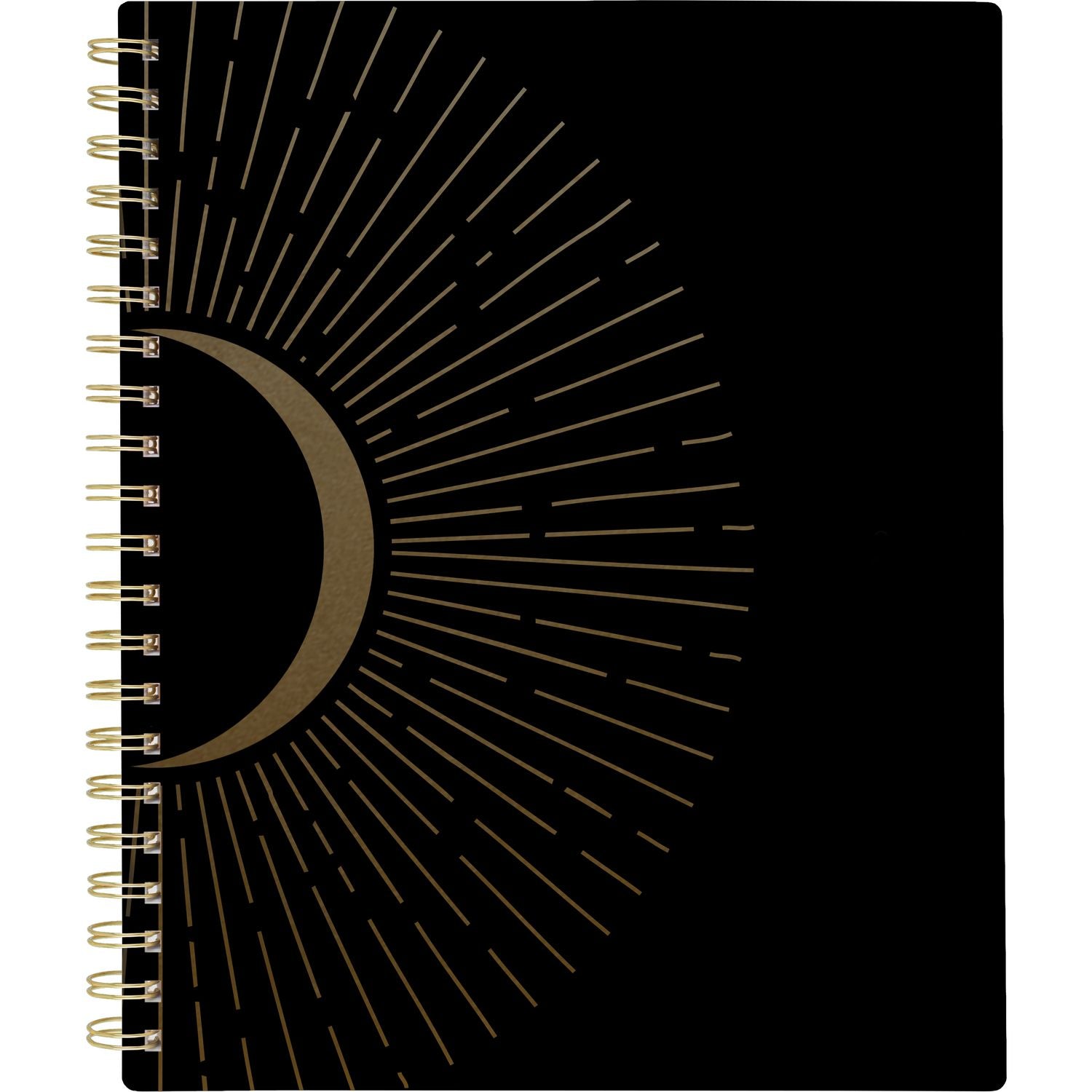 Cambridge Radiate Weekly/Monthly Planner, Stylized Solar-Eclipse Artwork, 11 x 9.25, Black/Gold Cover, 12-Month (Jan to Dec): 2025 (1725905)