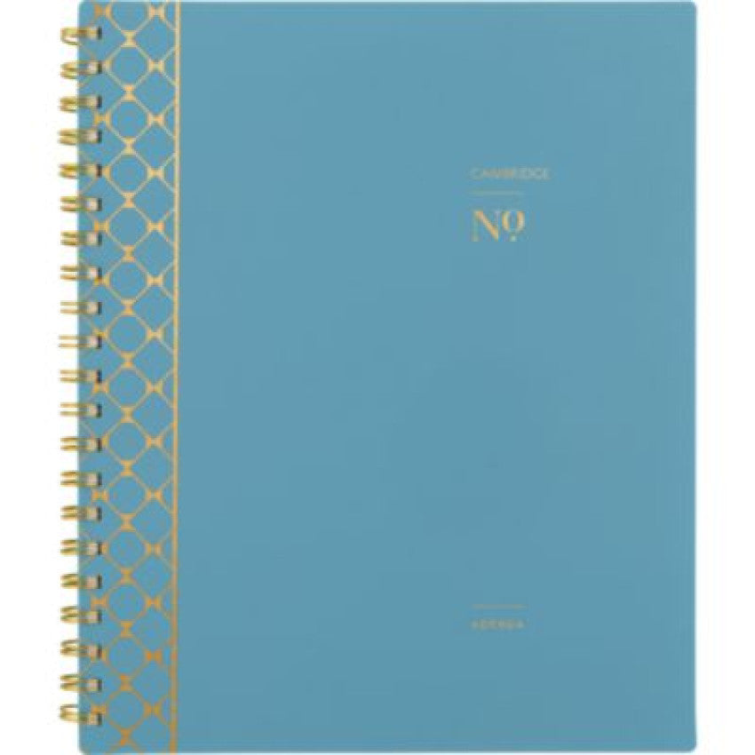 Cambridge Workstyle Weekly/Monthly Planner, Geometric Artwork, 11 x 9.38, Blue/Gold Cover, 12-Month (Jan to Dec): 2025 (160690512)