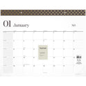 Cambridge WorkStyle Monthly Desk Pad Calendar, 21.75 x 17, White Sheets, Brown/Gold Headband, Clear Corners, 12-Month (Jan-Dec): 2025 (160670404)