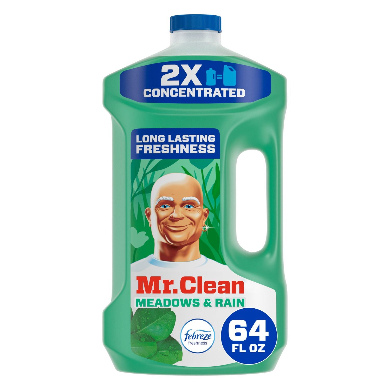 Mr. Clean Multipurpose Cleaning Solution with Febreze, Meadows and Rain, 64 oz Bottle (10725EA)