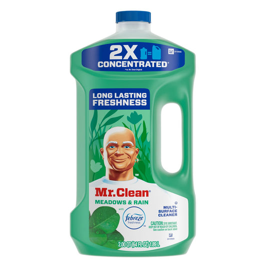 Mr. Clean Multipurpose Cleaning Solution with Febreze, Meadows and Rain, 64 oz Bottle (10725EA)