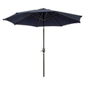 Global Industrial Outdoor Umbrella with Tilt Mechanism, 102" Span, 94" Long, Navy Blue Canopy, Black Handle (695328)