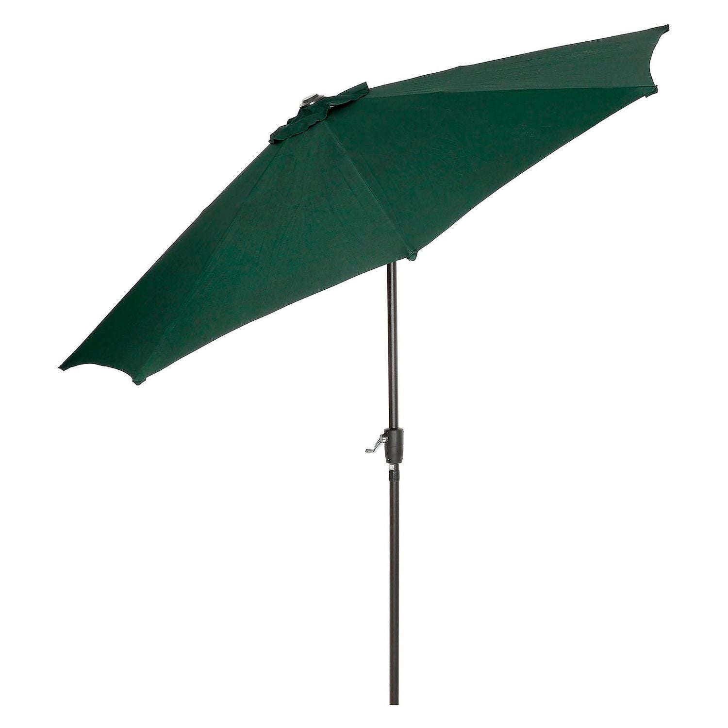 Global Industrial Outdoor Umbrella with Tilt Mechanism, 102" Span, 94" Long, Green Canopy, Black Handle (695329)