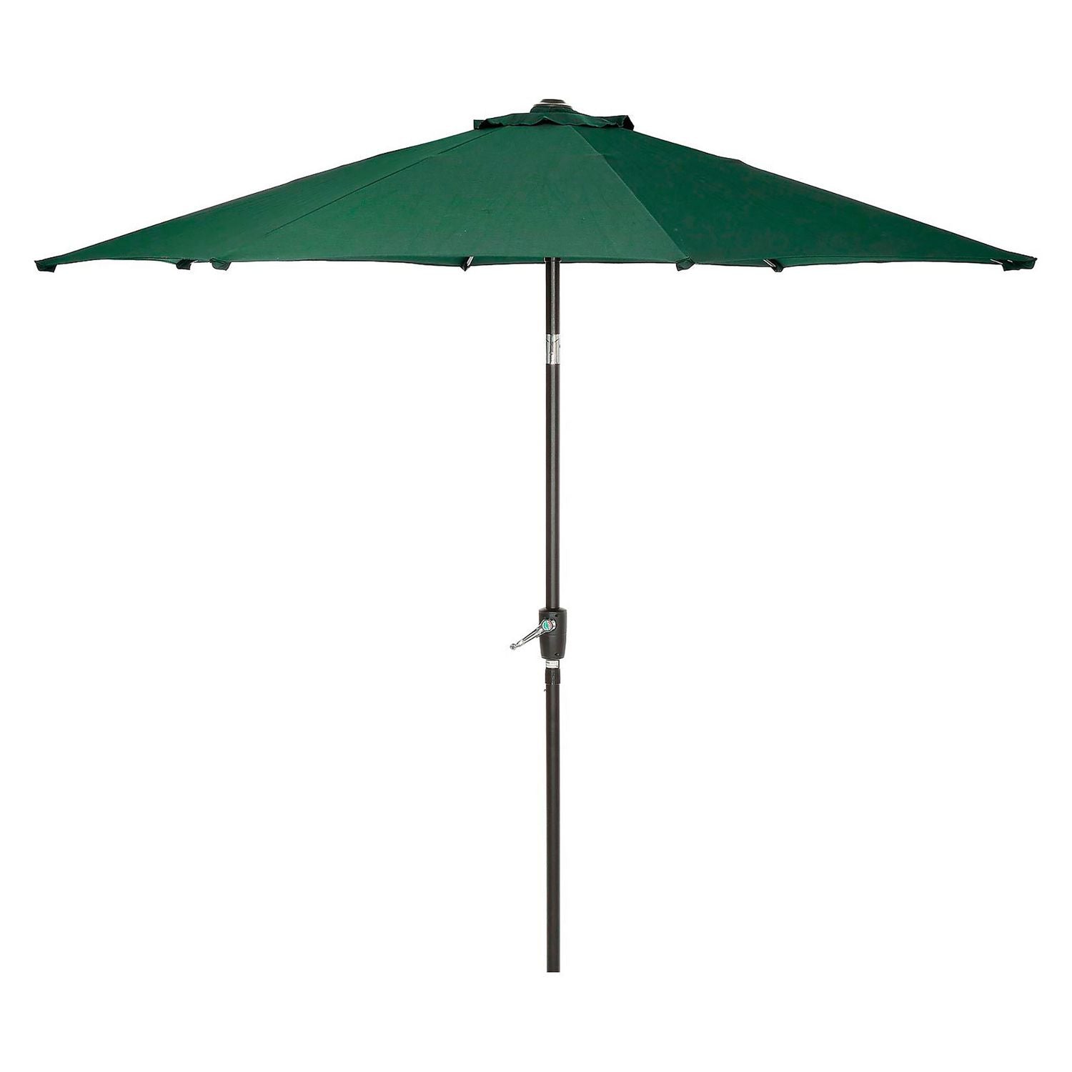 Global Industrial Outdoor Umbrella with Tilt Mechanism, 102" Span, 94" Long, Green Canopy, Black Handle (695329)