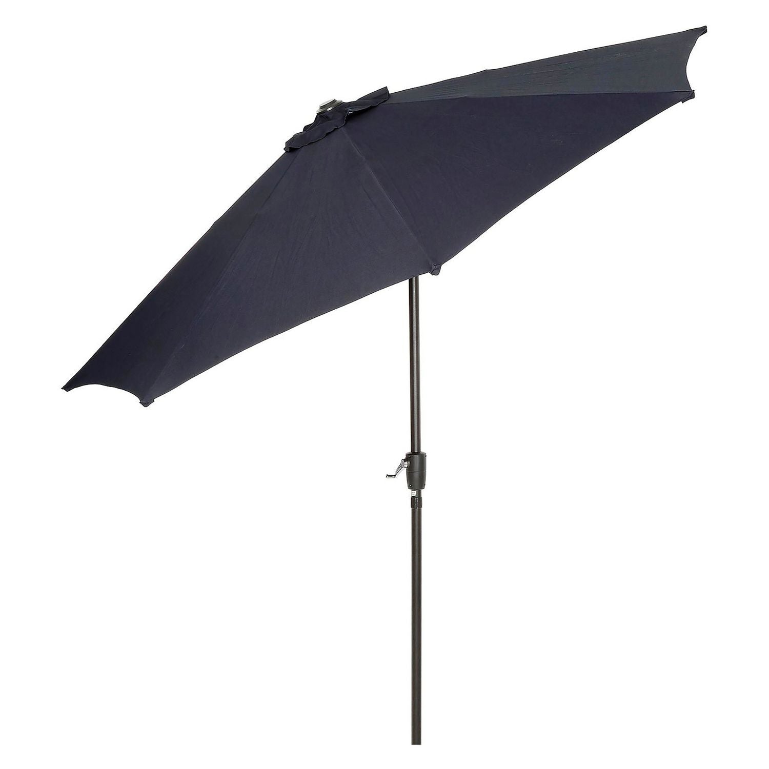 Global Industrial Outdoor Umbrella with Tilt Mechanism, 102" Span, 94" Long, Navy Blue Canopy, Black Handle (695328)