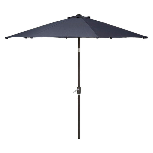 Global Industrial Outdoor Umbrella with Tilt Mechanism, 102" Span, 94" Long, Navy Blue Canopy, Black Handle (695328)