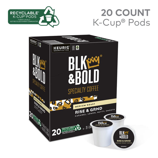 BLK & Bold Rise and GRND K-Cups, 0.41 oz K-Cup, 20/Box (0055)