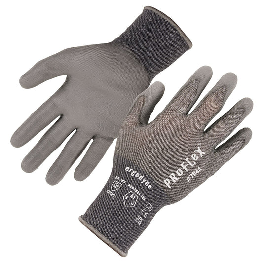 ergodyne ProFlex 7044 ANSI A4 PU Coated CR Gloves, Gray, X-Small, Pair (10491)