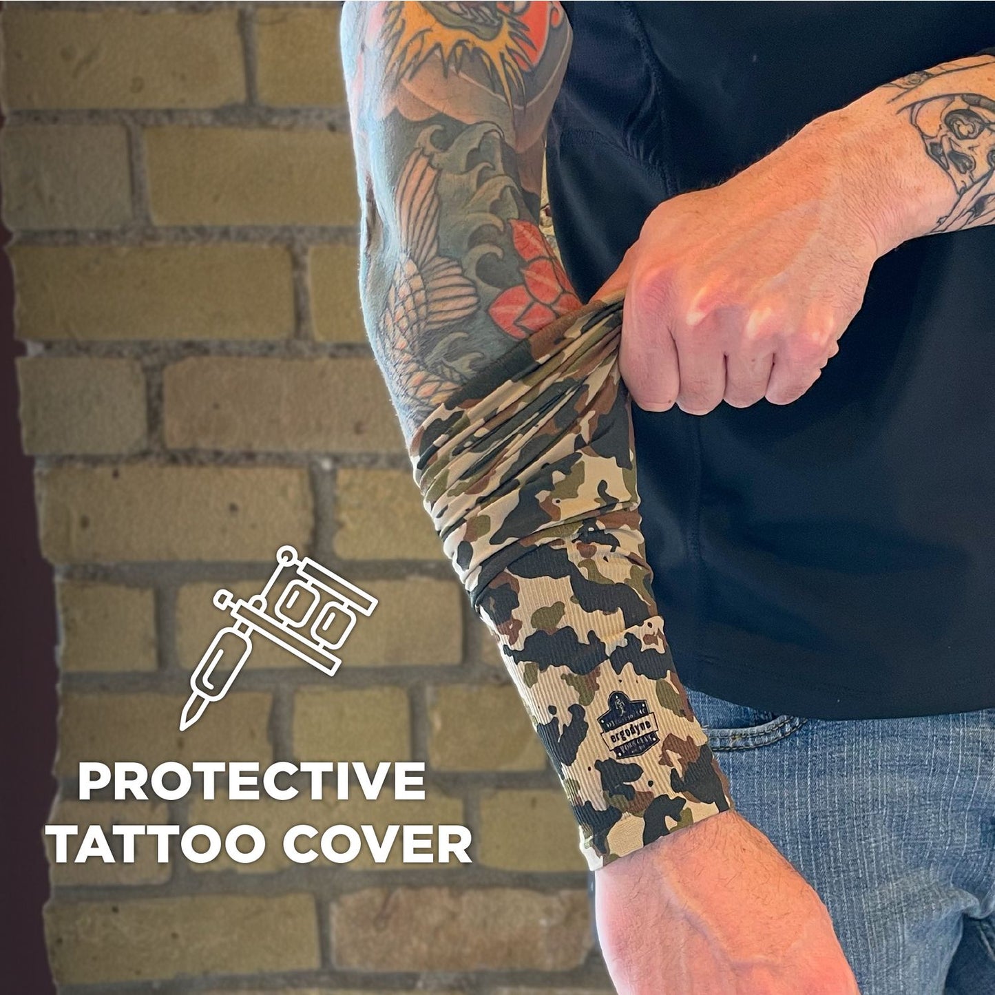 ergodyne Chill-Its 6695 Sun Protection Arm Sleeves, Polyester/Spandex, X-Large/2X-Large, Camo (12192)