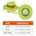 ergodyne Chill-Its 8935MF Hi-Vis Microfiber Ranger Sun Hat, Polyester/Microfiber, 2X-Large/3X-Large, Lime (12594)