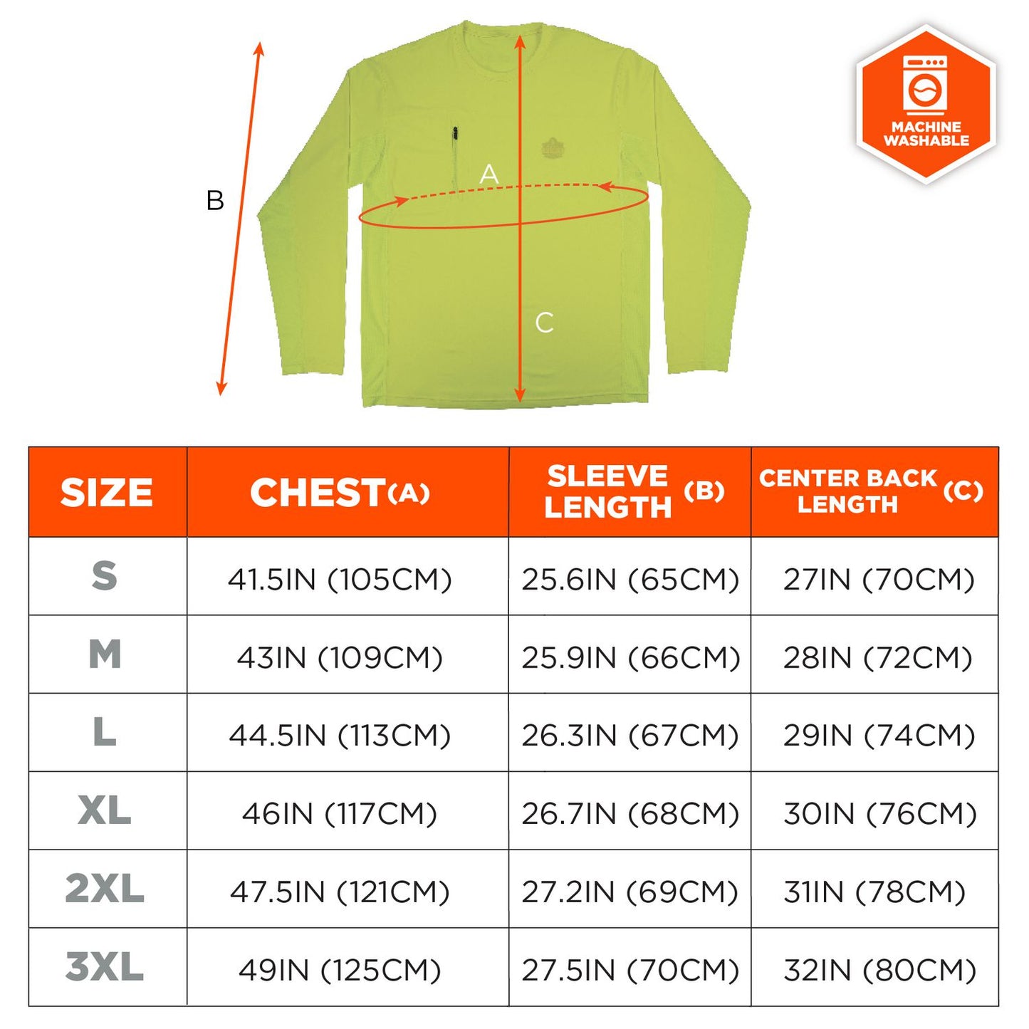 ergodyne Chill-Its 6689 Cooling Long Sleeve Sun Shirt with UV Protection, Medium, Lime (12143)