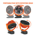 ergodyne Chill-Its 6090 Rechargeable Portable Jobsite Fan, 9.5, Orange/Black (12800)