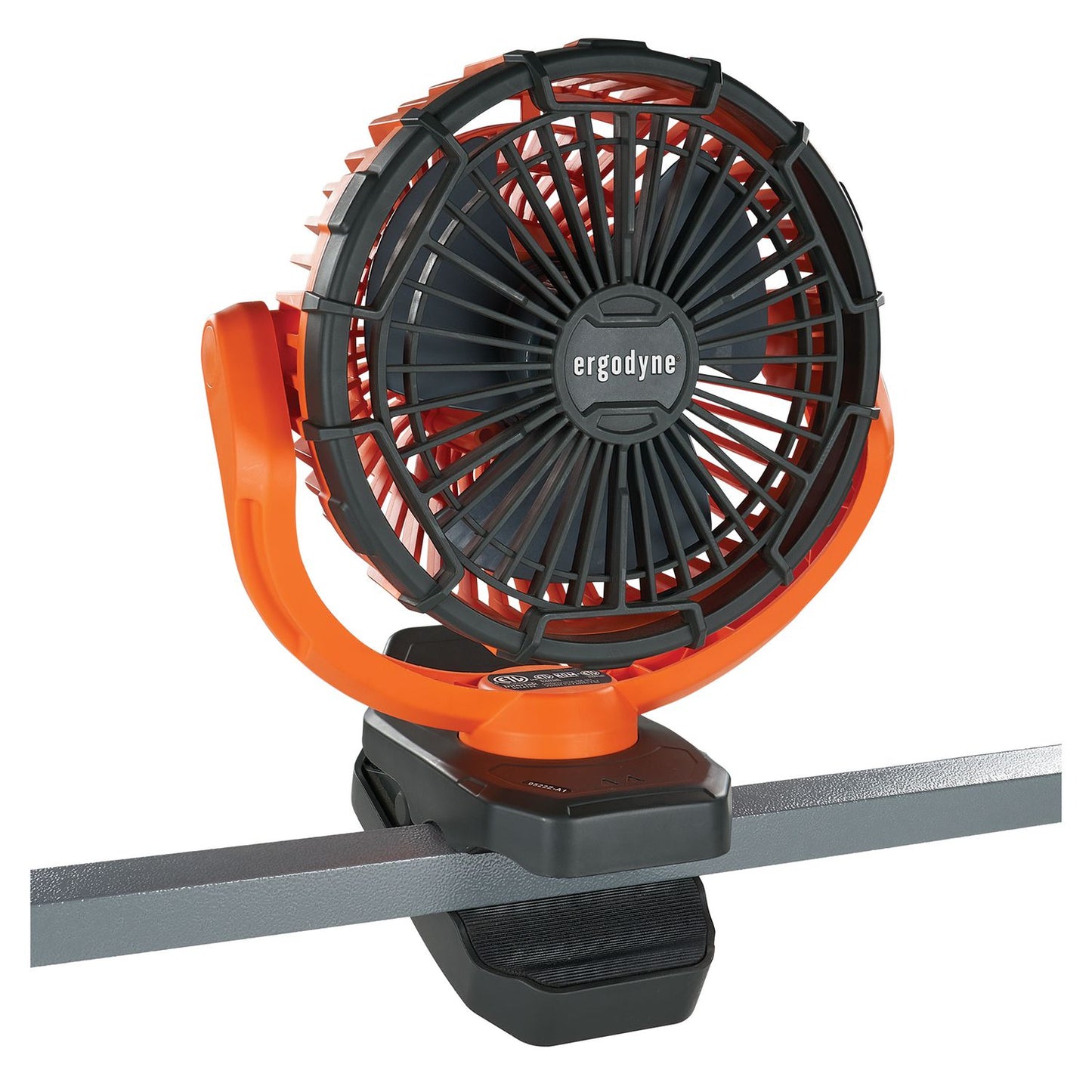 ergodyne Chill-Its 6090 Rechargeable Portable Jobsite Fan, 9.5, Orange/Black (12800)