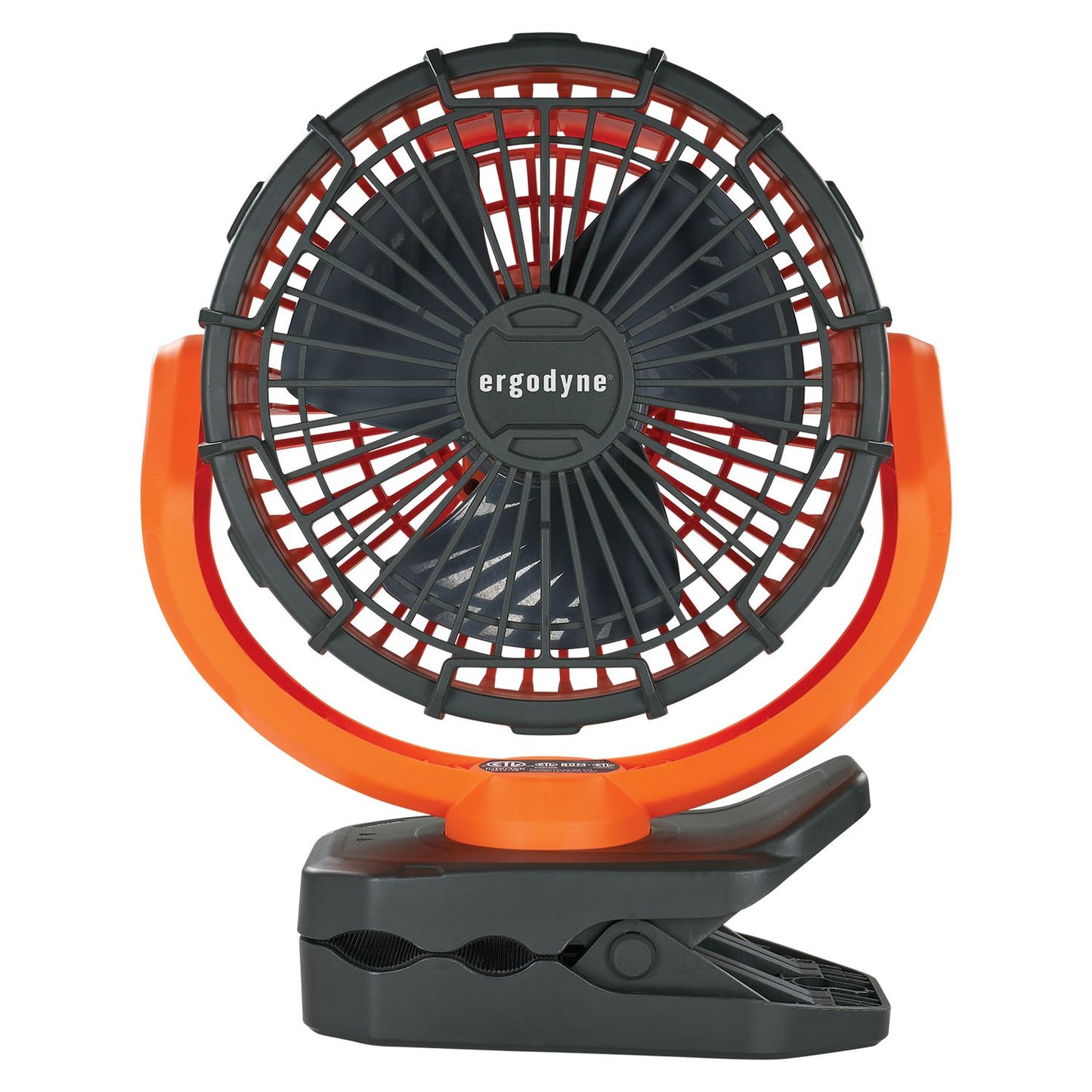 ergodyne Chill-Its 6090 Rechargeable Portable Jobsite Fan, 9.5, Orange/Black (12800)