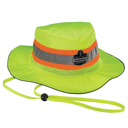 ergodyne Chill-Its 8935MF Hi-Vis Microfiber Ranger Sun Hat, Polyester/Microfiber, 2X-Large/3X-Large, Lime (12594)