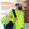 ergodyne Chill-Its 6689 Cooling Long Sleeve Sun Shirt with UV Protection, Small, Lime (12142)