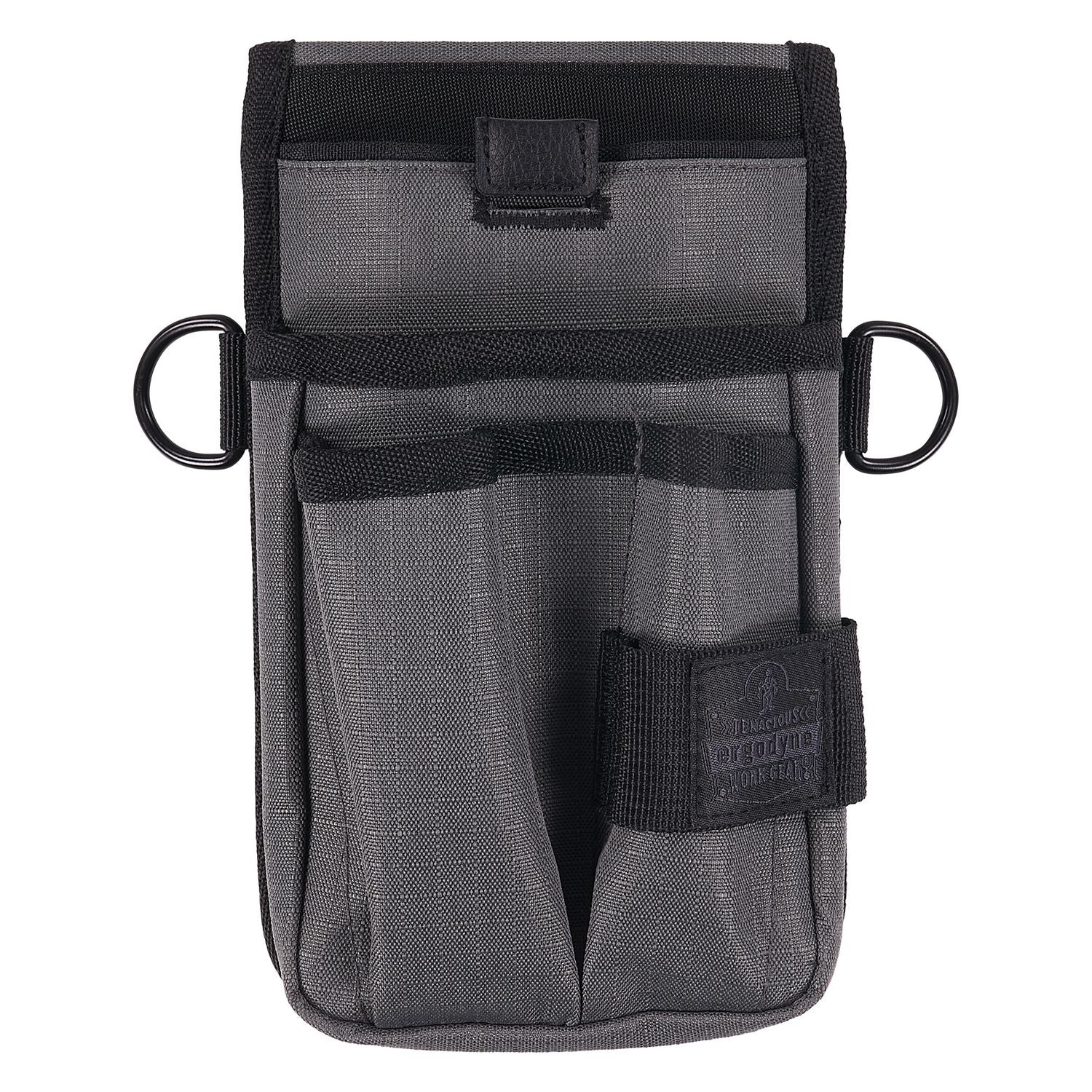 ergodyne Arsenal 5568 Belt Loop Tool Pouch with Device Holster, 4 Compartments, 5 x 2 x 8.5, Polyester, Gray (13668)