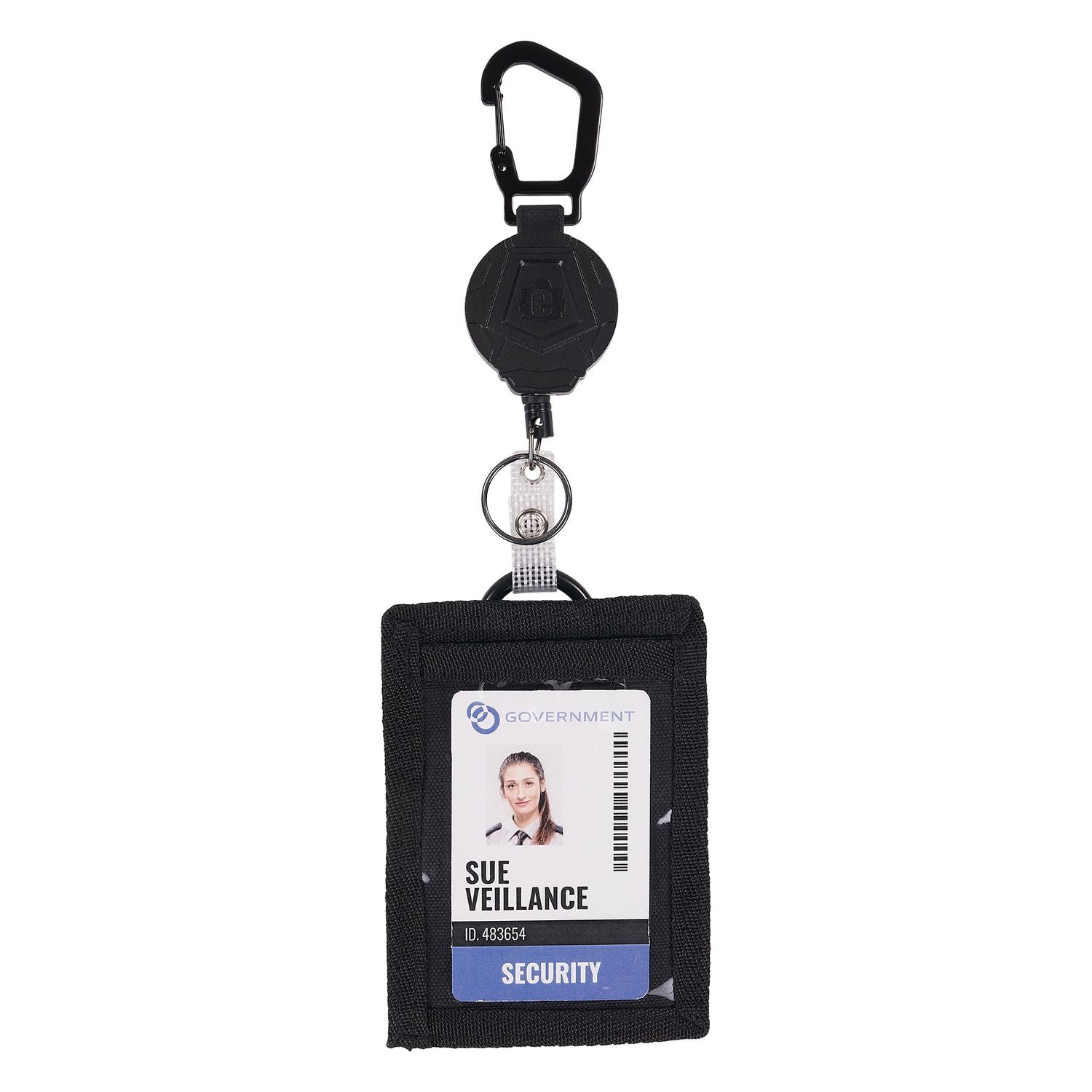 ergodyne Squids 3389 Wallet ID/Badge Holder,Horizontal/Vertical, Black, 3.75 x 5 for 2.75 x 3.5 Insert, 18" Cord (19964)