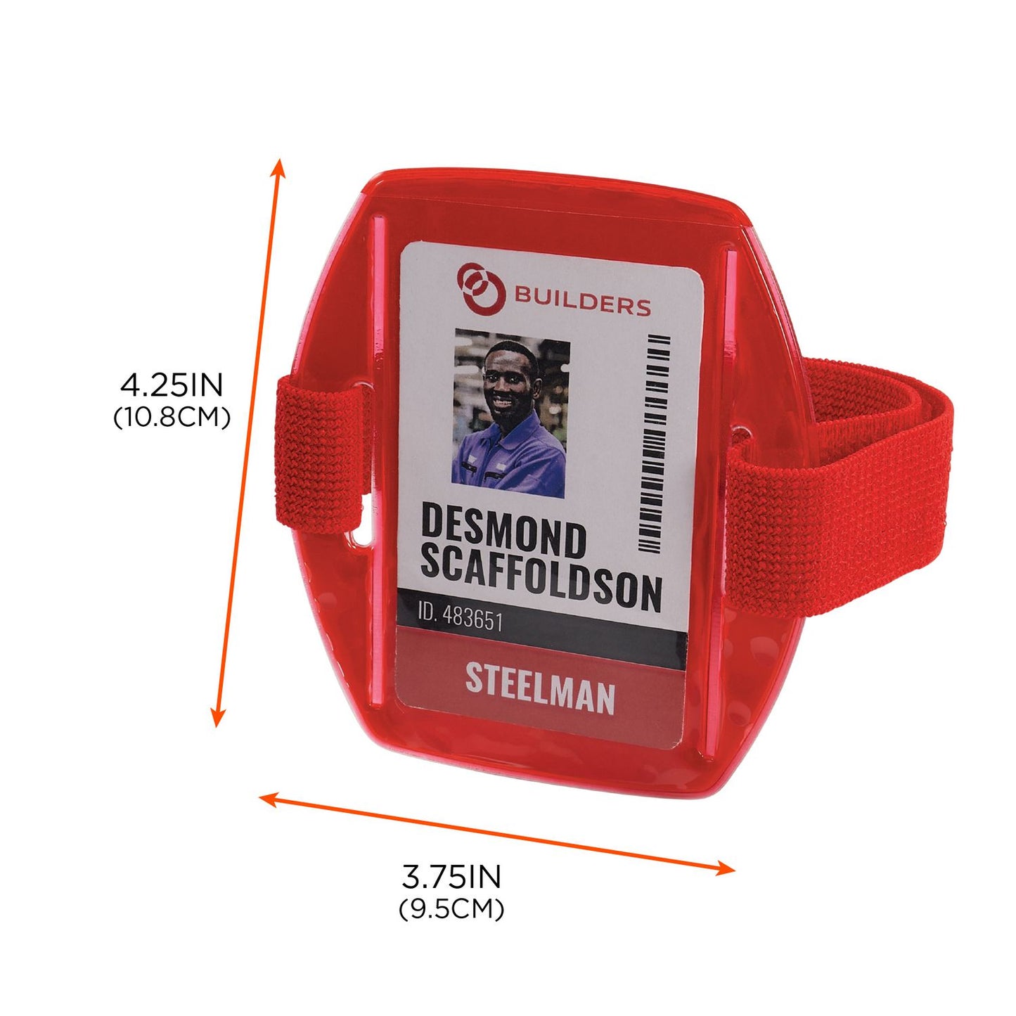 ergodyne Squids 3386 Arm Band ID/Badge Holder, Vertical, Red 3.75 x 4.25 Holder, 2.5 x 4 Insert (19955)