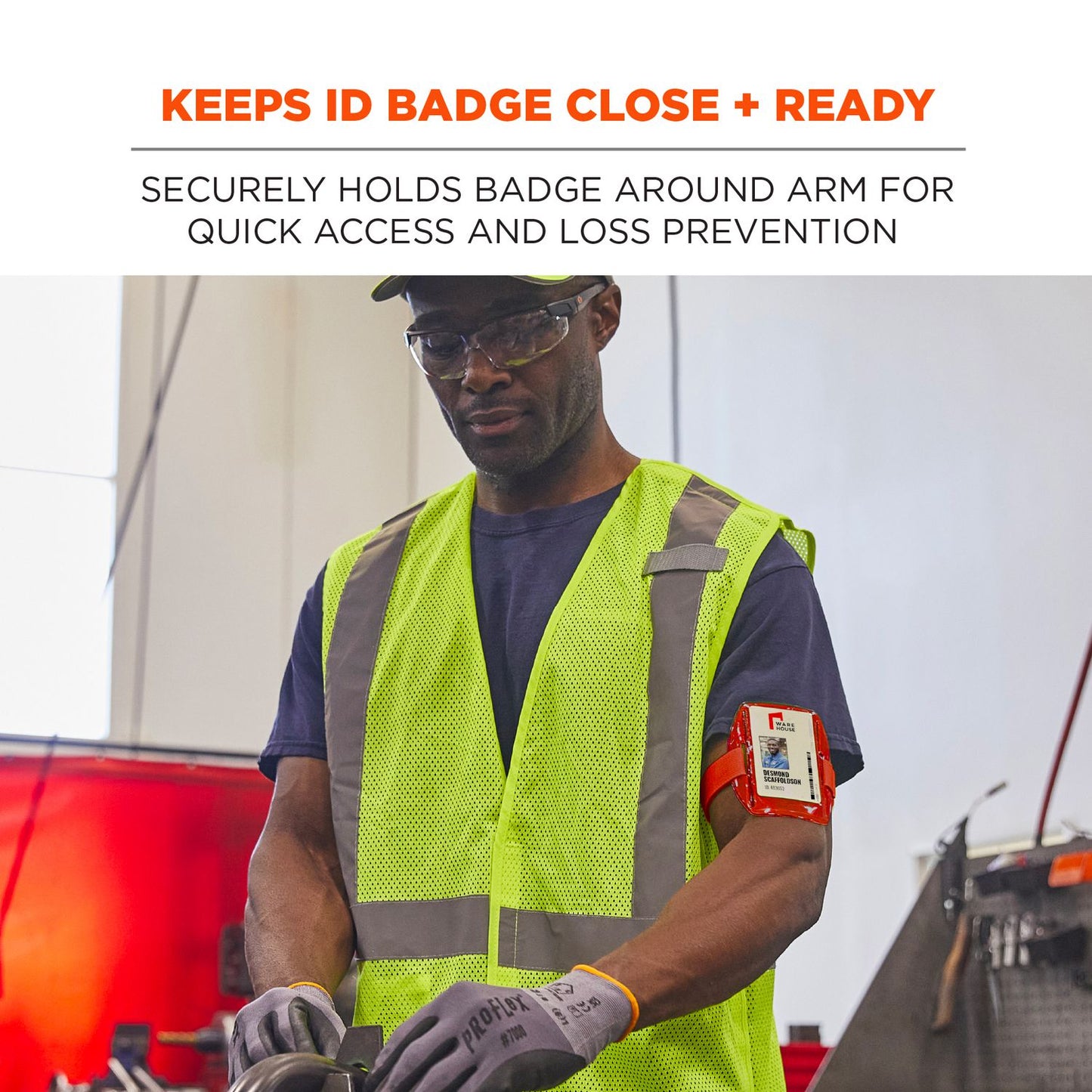 ergodyne Squids 3386 Arm Band ID/Badge Holder, Vertical, Red, 3.75 x 4.25 Holder, 2.5 x 4 Insert, 10/Pack (19969)