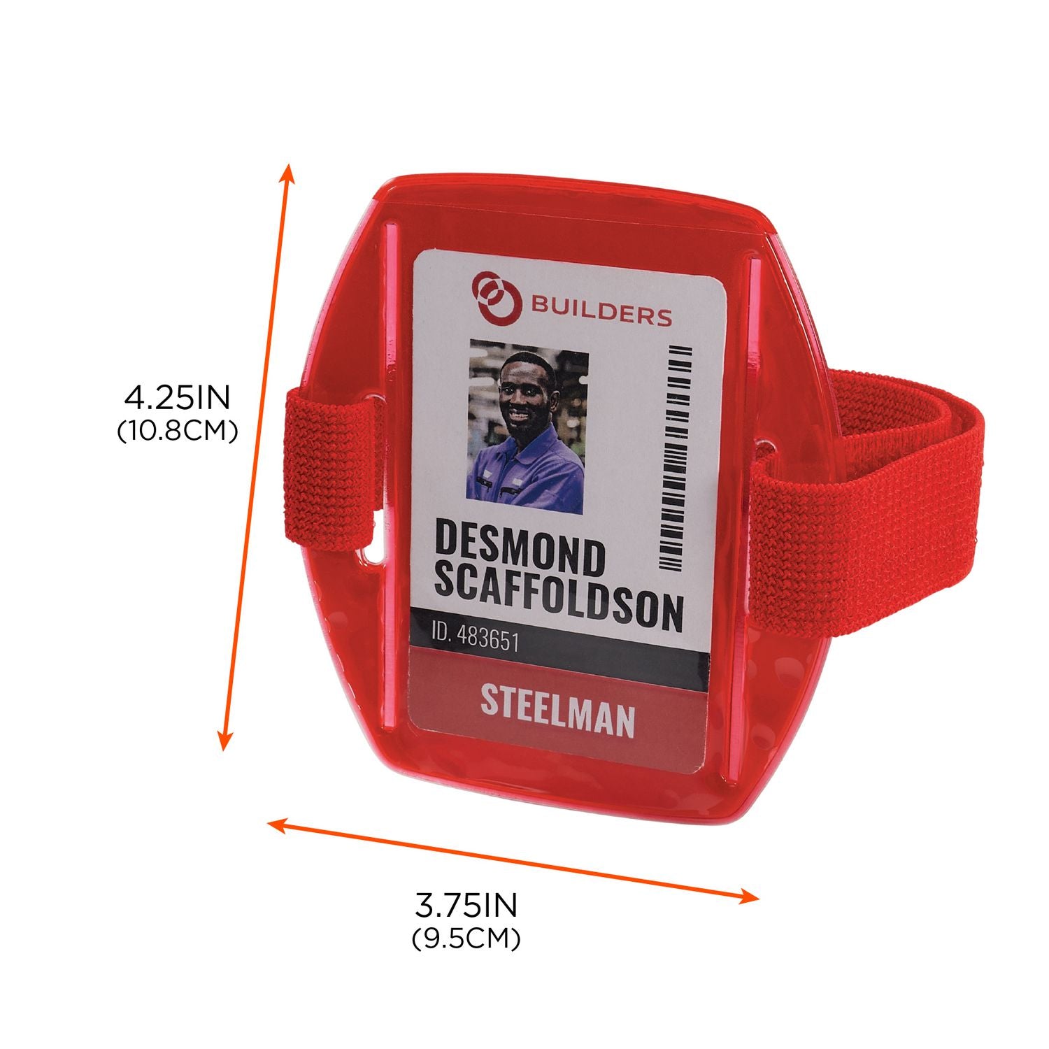 ergodyne Squids 3386 Arm Band ID/Badge Holder, Vertical, Red, 3.75 x 4.25 Holder, 2.5 x 4 Insert, 10/Pack (19969)