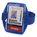 ergodyne Squids 3386 Arm Band ID/Badge Holder, Vertical, Blue, 3.75 x 4.25 Holder, 2.5 x 4 Insert, 10/Pack (19971)