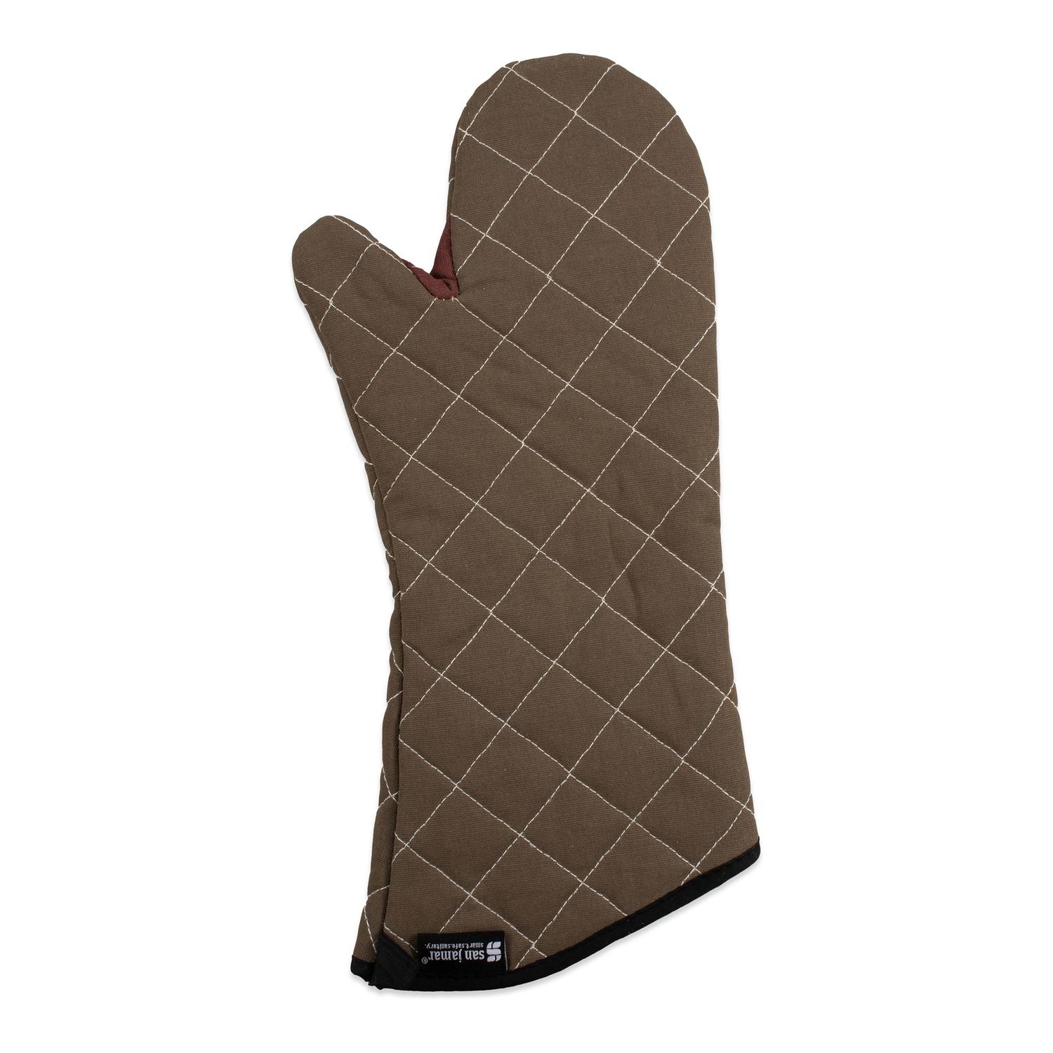 San Jamar Bestguard Oven Mitt, 17", WebGuard Plus Fabric, Tan, Pair (800FG17)