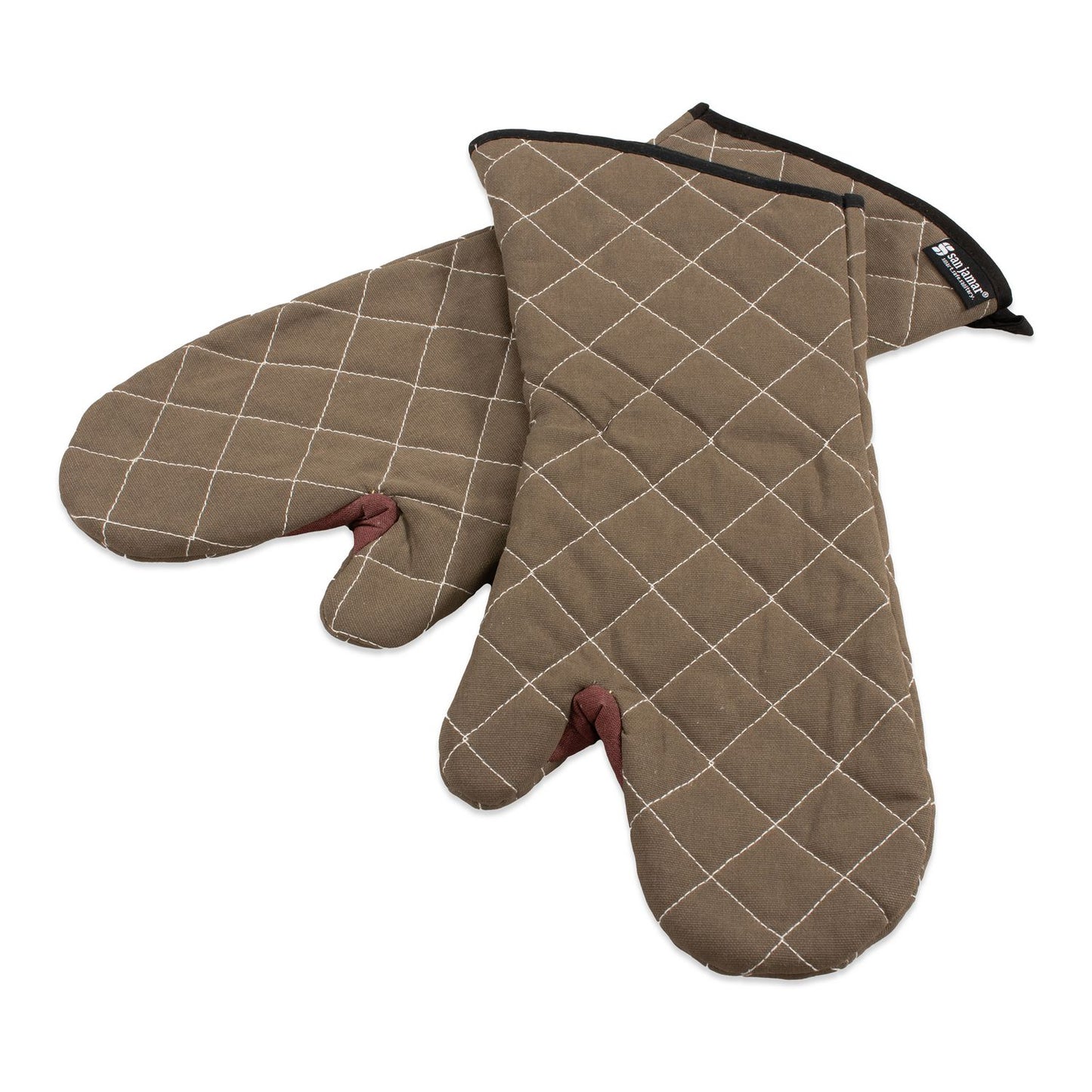 San Jamar Bestguard Oven Mitt, 17", WebGuard Plus Fabric, Tan, Pair (800FG17)