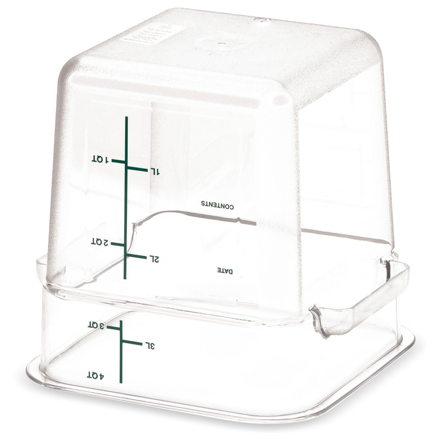 Carlisle Squares Polycarbonate Food Storage Container, 4 qt, 7.13 x 7.13 x 7.29, Clear, Plastic (1195107)