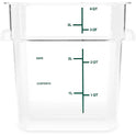 Carlisle Squares Polycarbonate Food Storage Container, 4 qt, 7.13 x 7.13 x 7.29, Clear, Plastic (1195107)