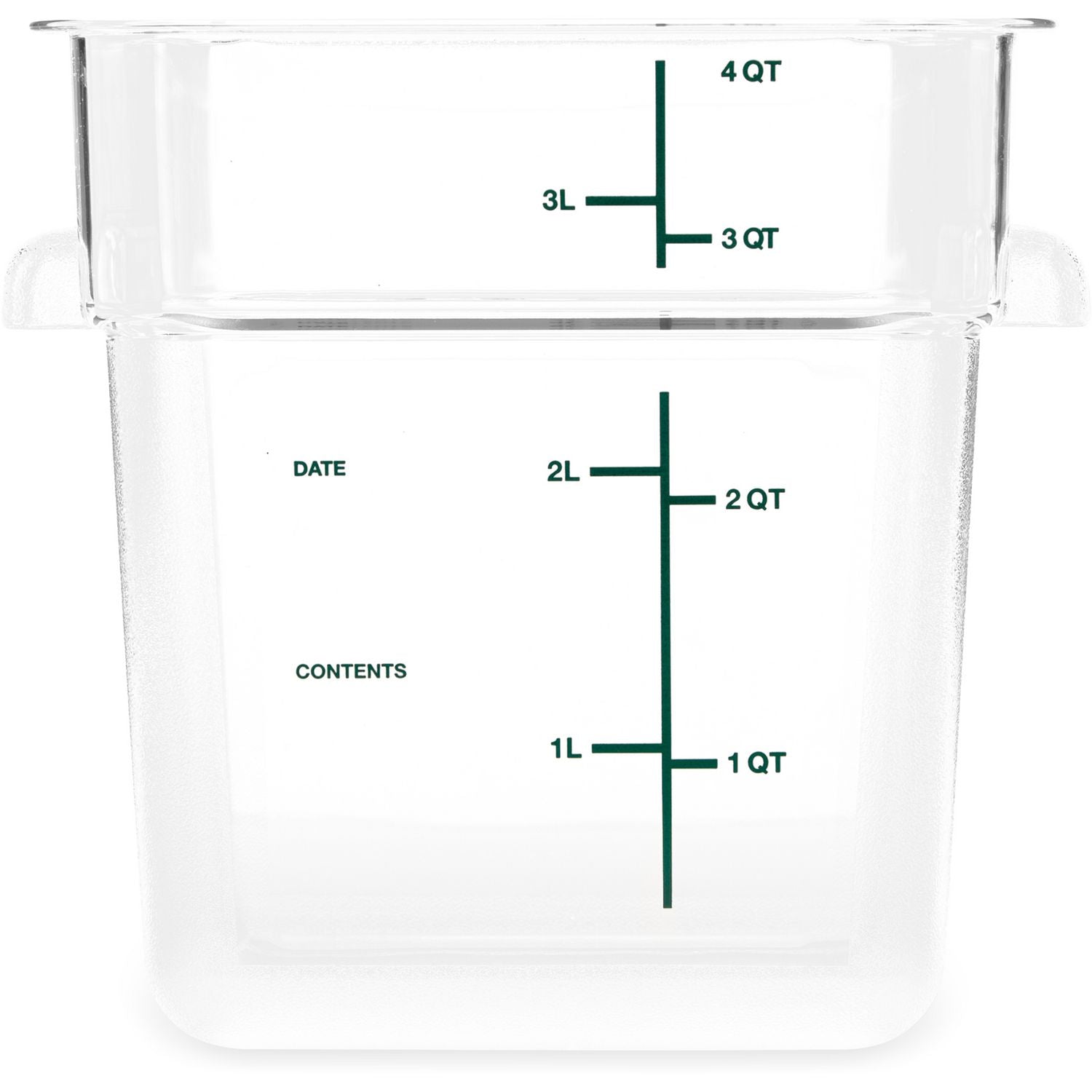 Carlisle Squares Polycarbonate Food Storage Container, 4 qt, 7.13 x 7.13 x 7.29, Clear, Plastic (1195107)