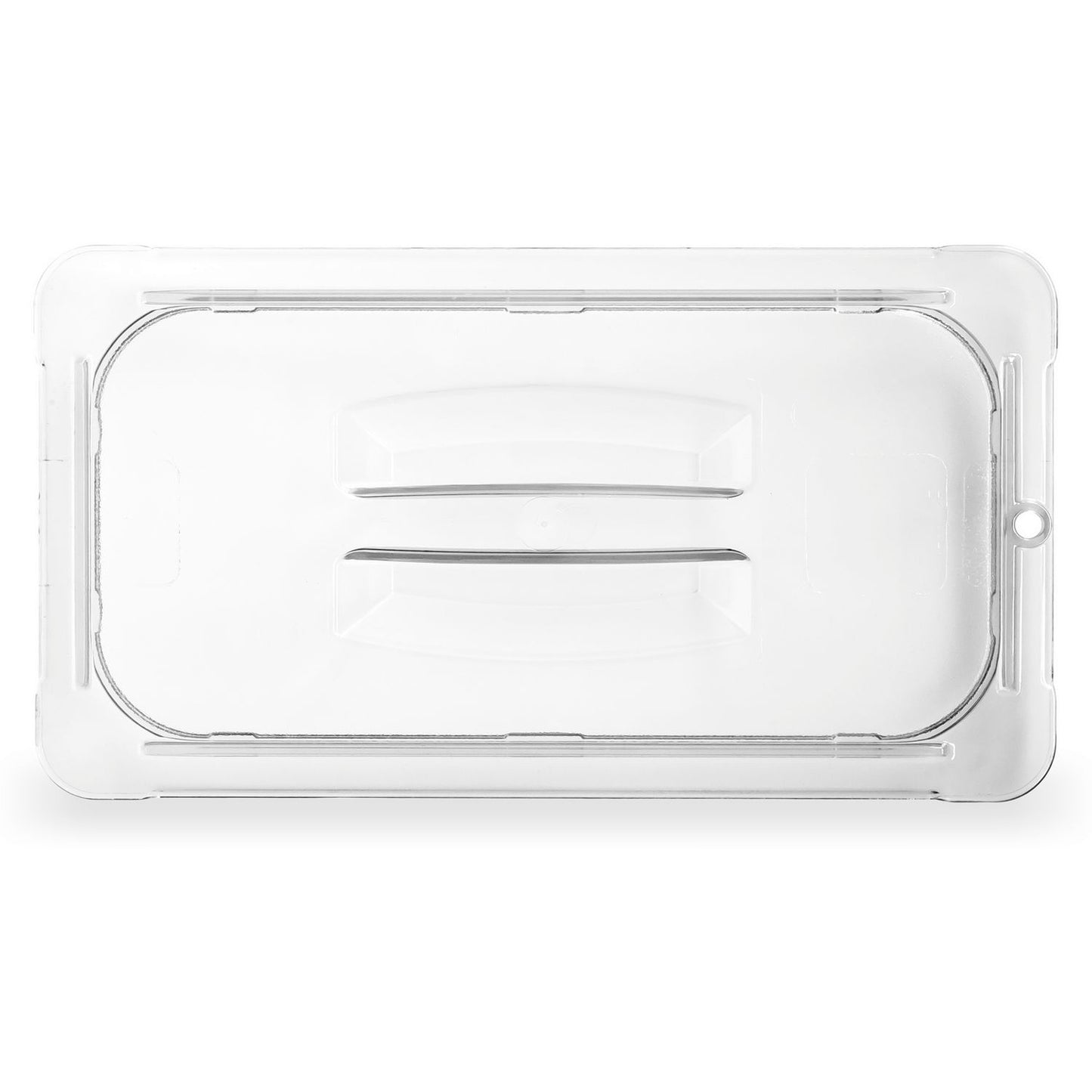 Carlisle StorPlus Polycarbonate Handled Universal Lid, 10.38 x 12.75 x 0.88, Clear, Plastic (10230U07)