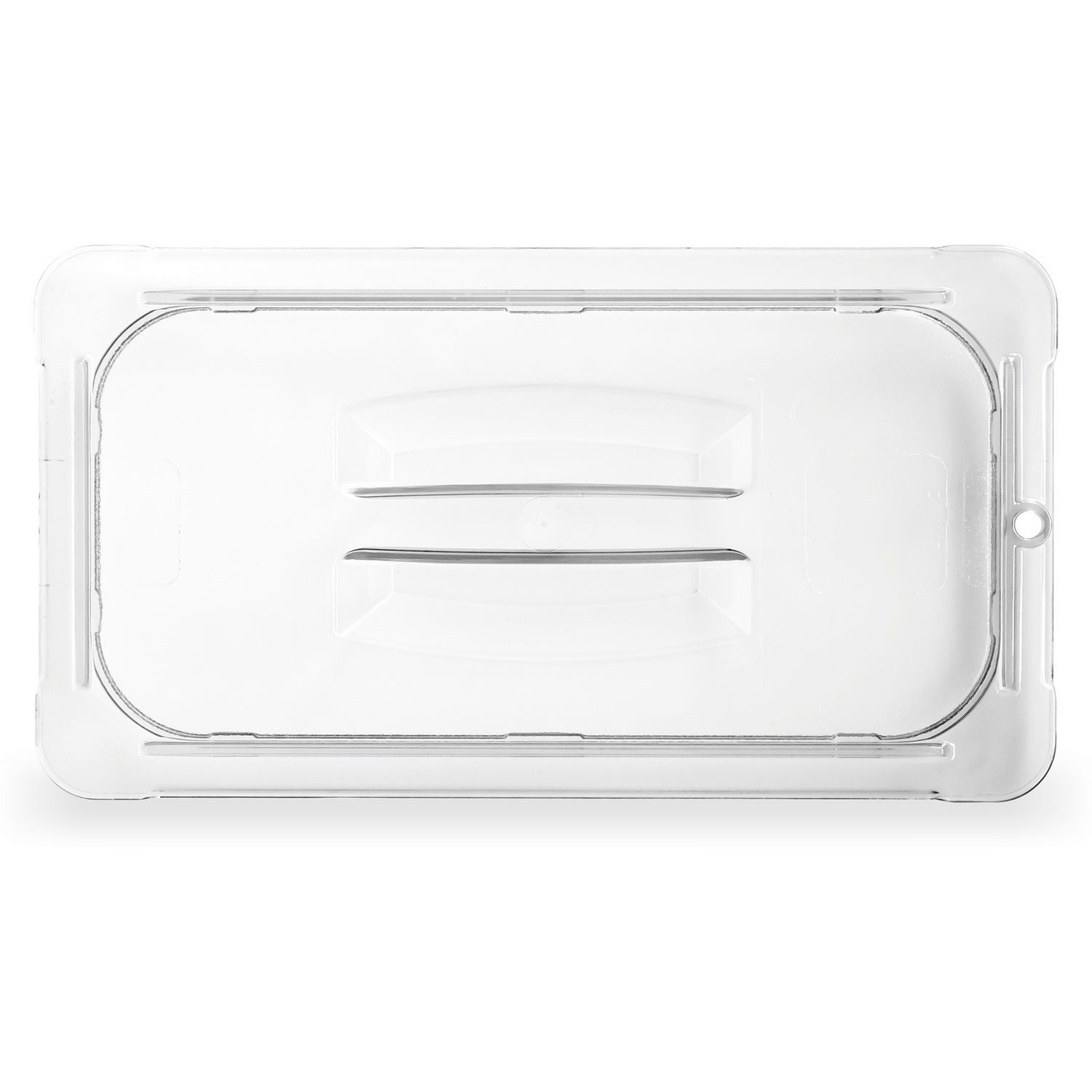 Carlisle StorPlus Polycarbonate Handled Universal Lid, 10.38 x 12.75 x 0.88, Clear, Plastic (10230U07)