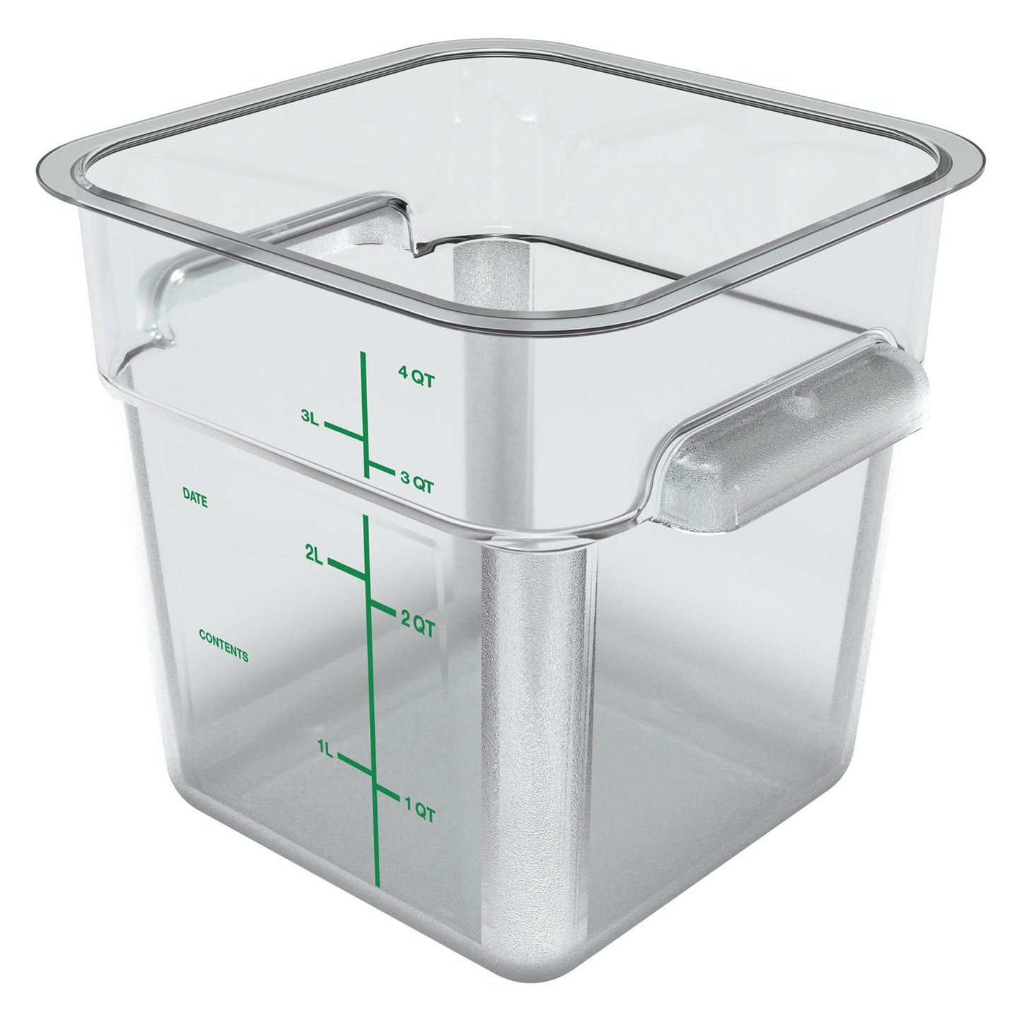 Carlisle Squares Polycarbonate Food Storage Container, 4 qt, 7.13 x 7.13 x 7.29, Clear, Plastic (1195107)