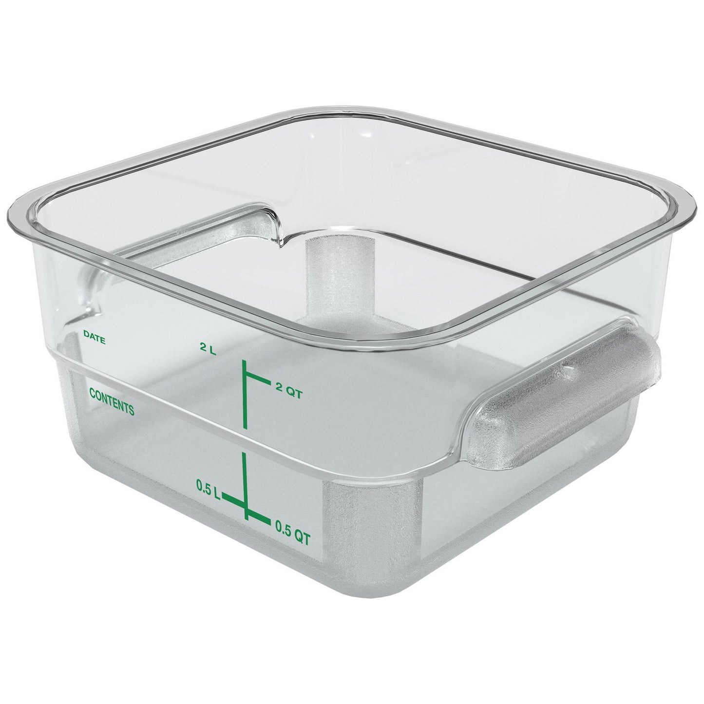 Carlisle Squares Polycarbonate Food Storage Container, 2 qt,  7.13 x 7.13 x  3.8, Clear, Plastic (1195007)