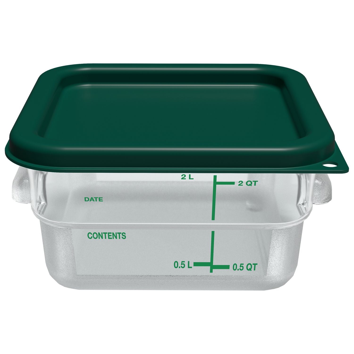 Carlisle Squares Polycarbonate Food Storage Container, 2 qt,  7.13 x 7.13 x  3.8, Clear, Plastic (1195007)