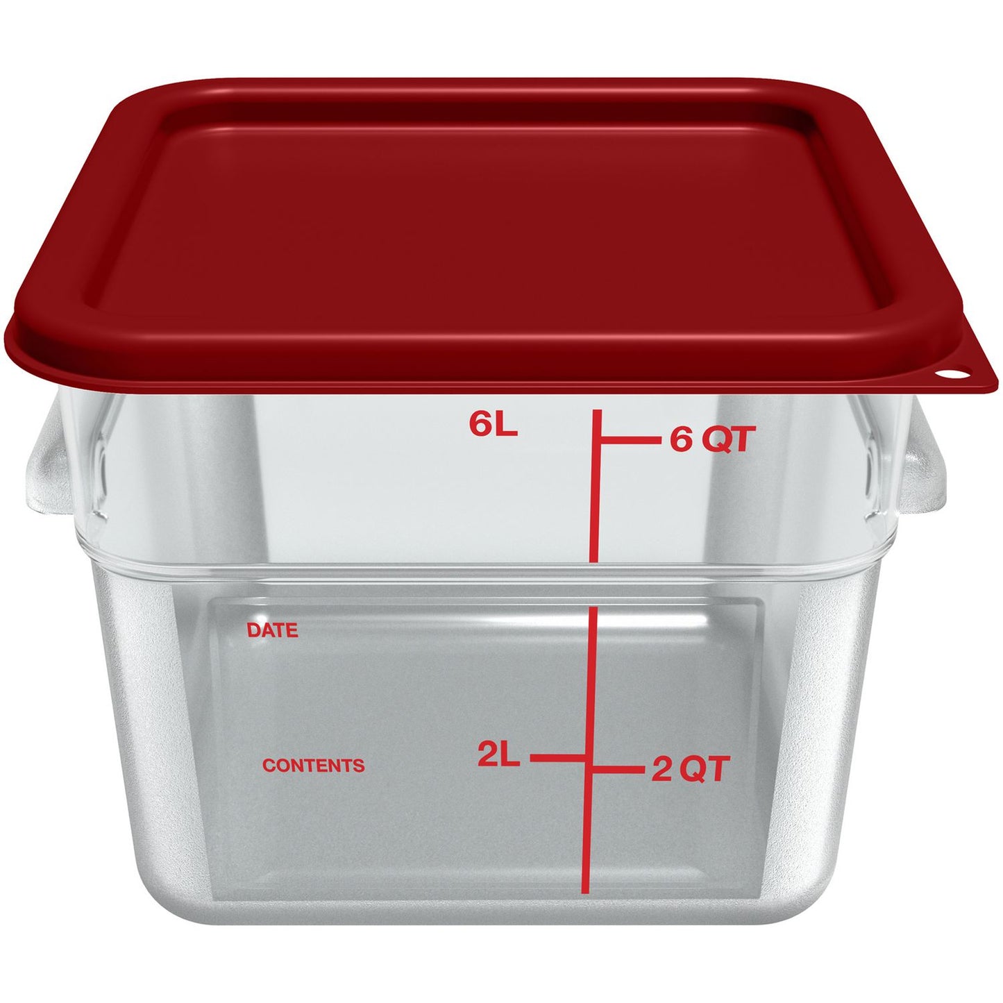 Carlisle Squares Polycarbonate Food Storage Container, 6 qt, 8.75 x 8.75 x 7.31, Clear, Plastic (1195207)