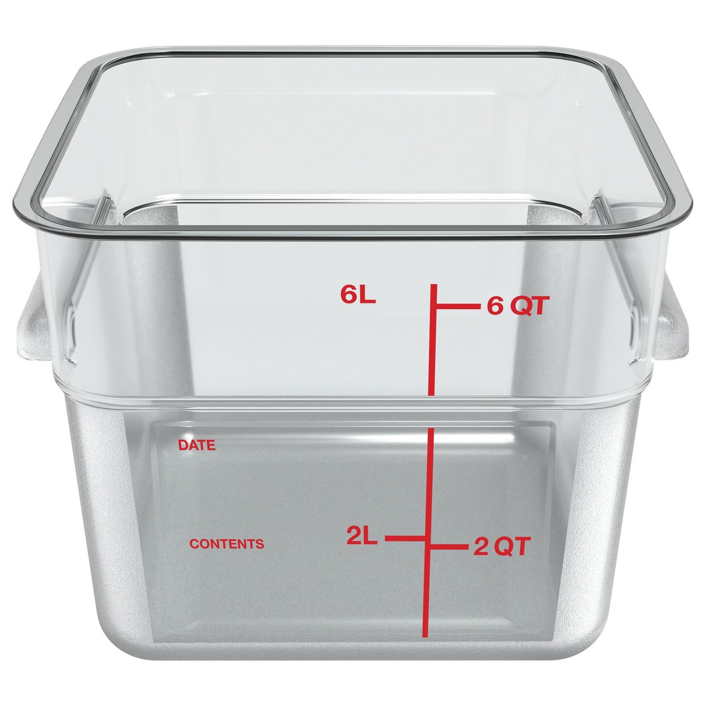 Carlisle Squares Polycarbonate Food Storage Container, 6 qt, 8.75 x 8.75 x 7.31, Clear, Plastic (1195207)