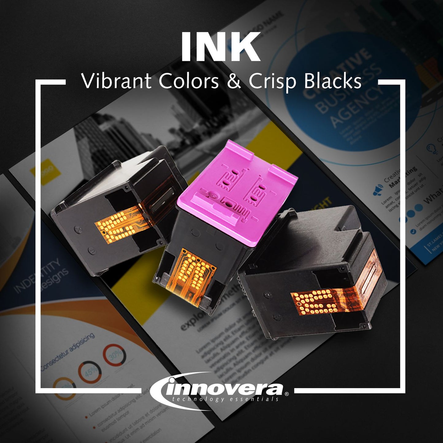Innovera Remanufactured Black High-Yield Ink, Replacement for 910XL (3YL65AN), 825 Page-Yield