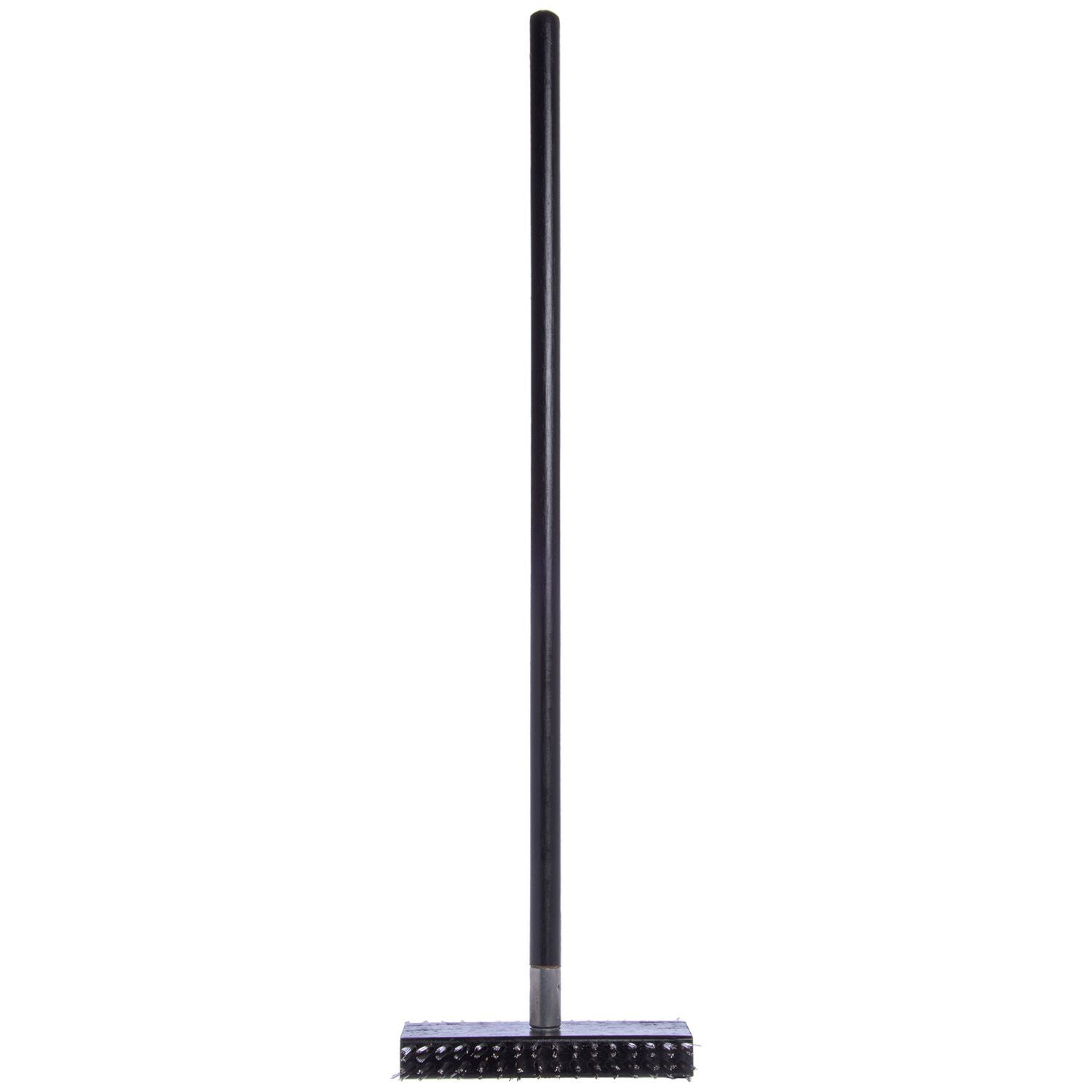 Carlisle Sparta Broiler Master Grill Brush and Scraper with Handle, Metal Bristles, 30.5" Black Wood Handle (4029000)