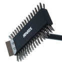 Carlisle Sparta Broiler Master Grill Brush and Scraper with Handle, Metal Bristles, 30.5" Black Wood Handle (4029000)