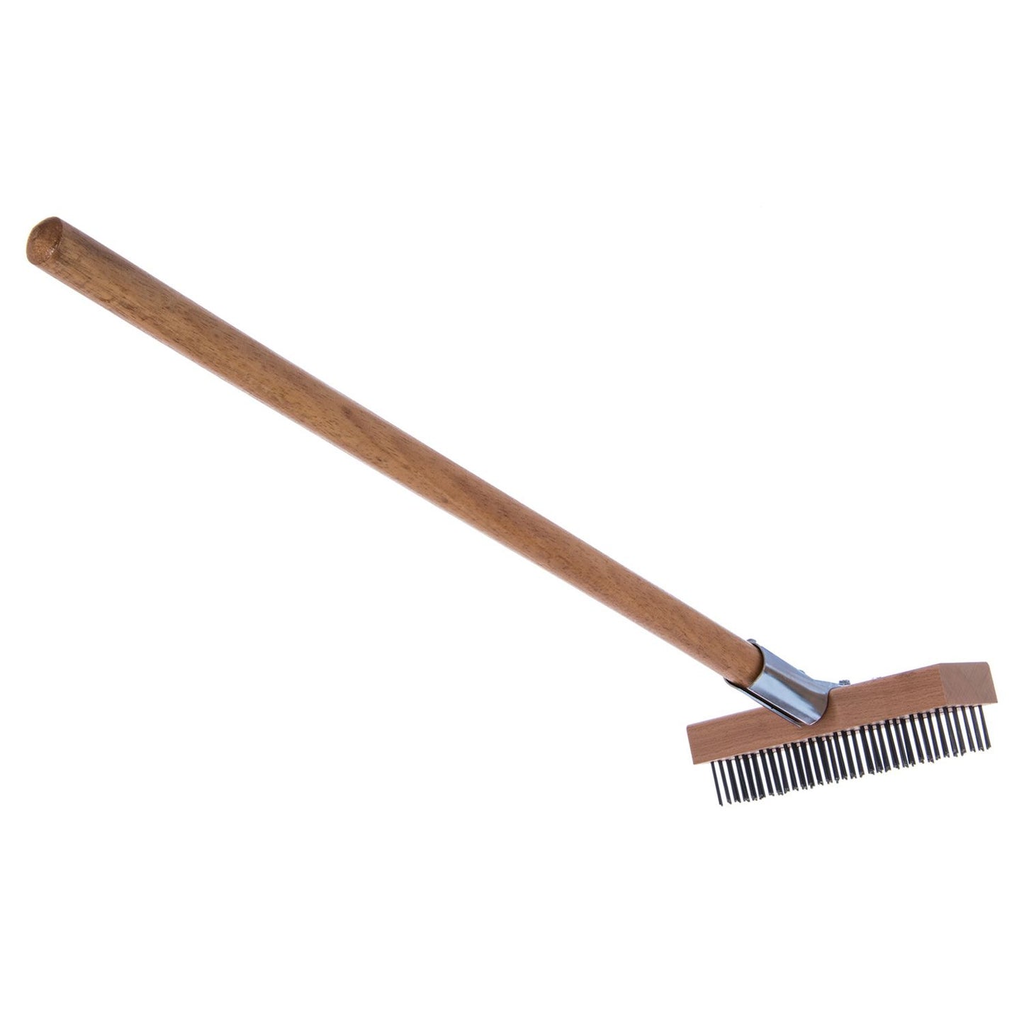 Carlisle Sparta Broiler Master Grill Brush and Scraper with Handle, Metal Bristles, 30", Natural Wood Handle (36372500)