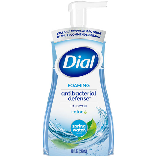 Dial Antibacterial Foaming Hand Wash, Spring Water Scent, 10 oz, 8/Carton (34739)